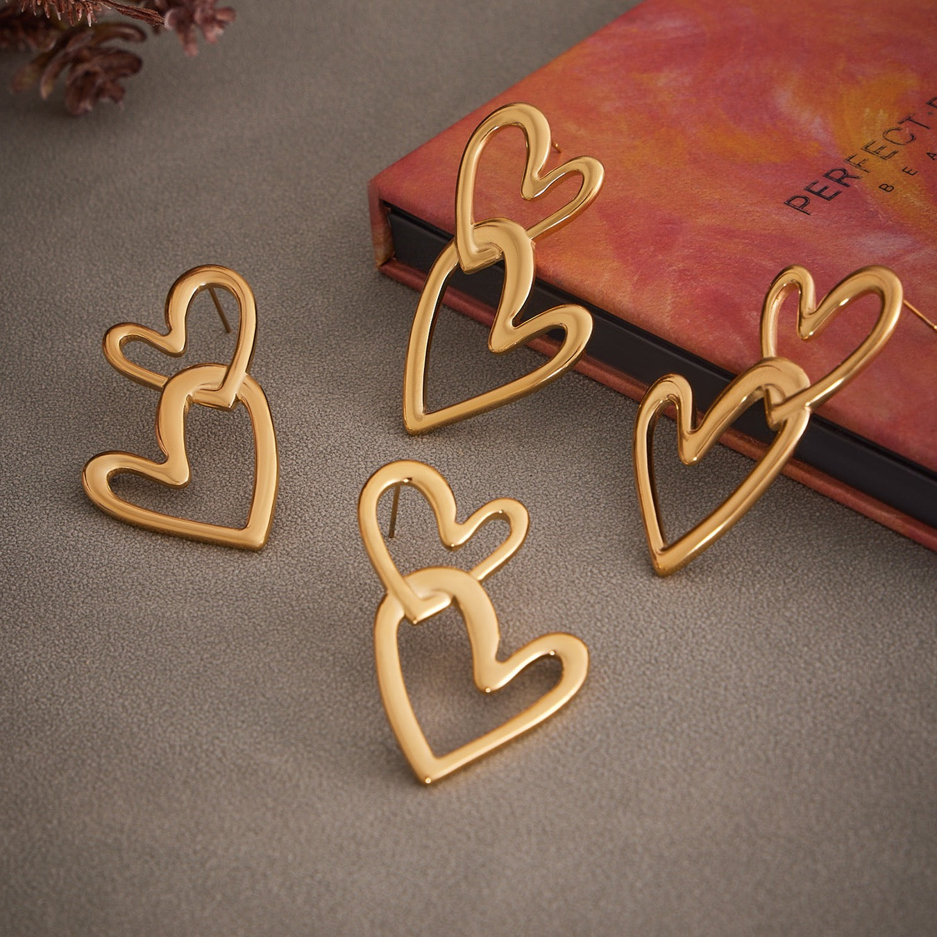 Double hearts earrings