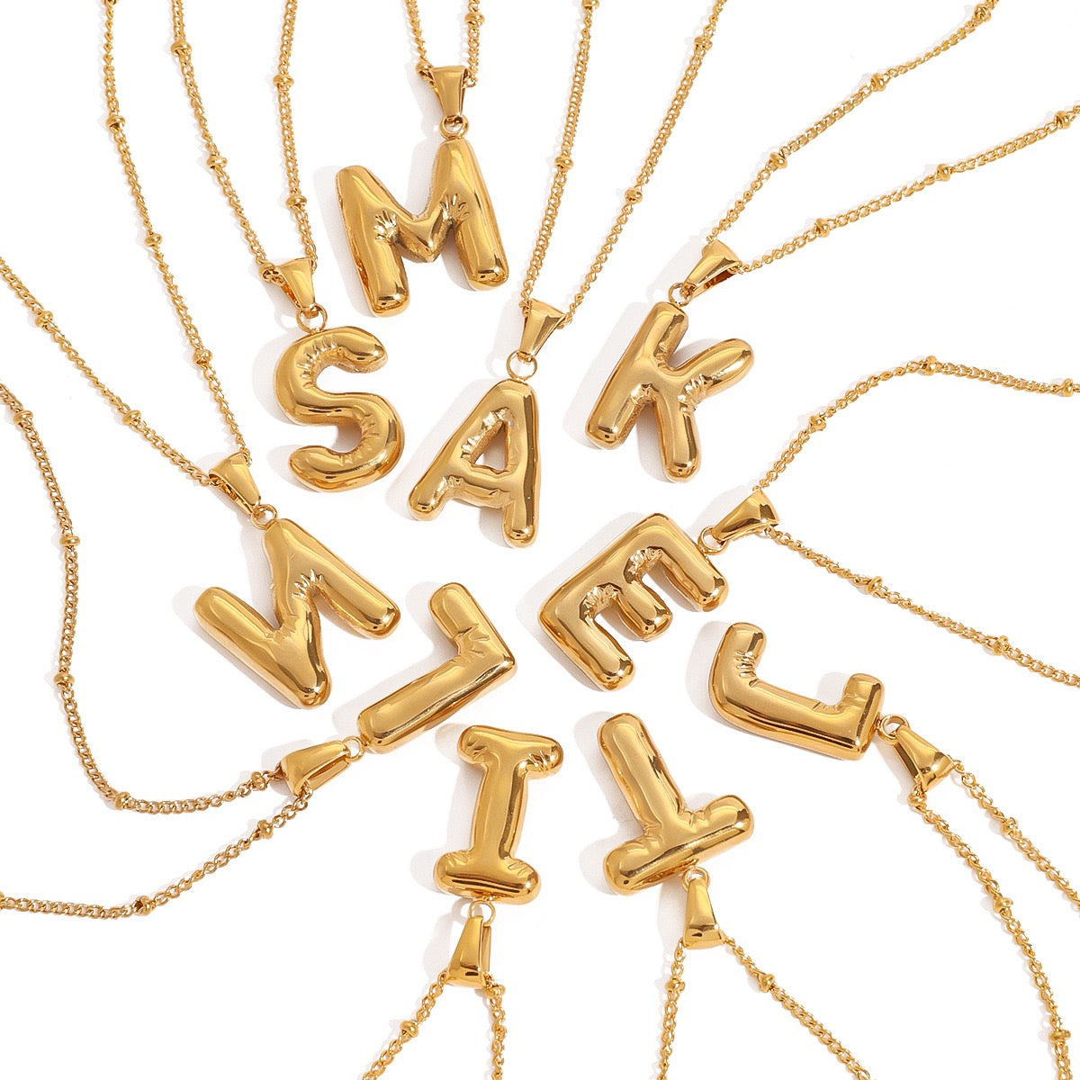 Alphabet name necklaces