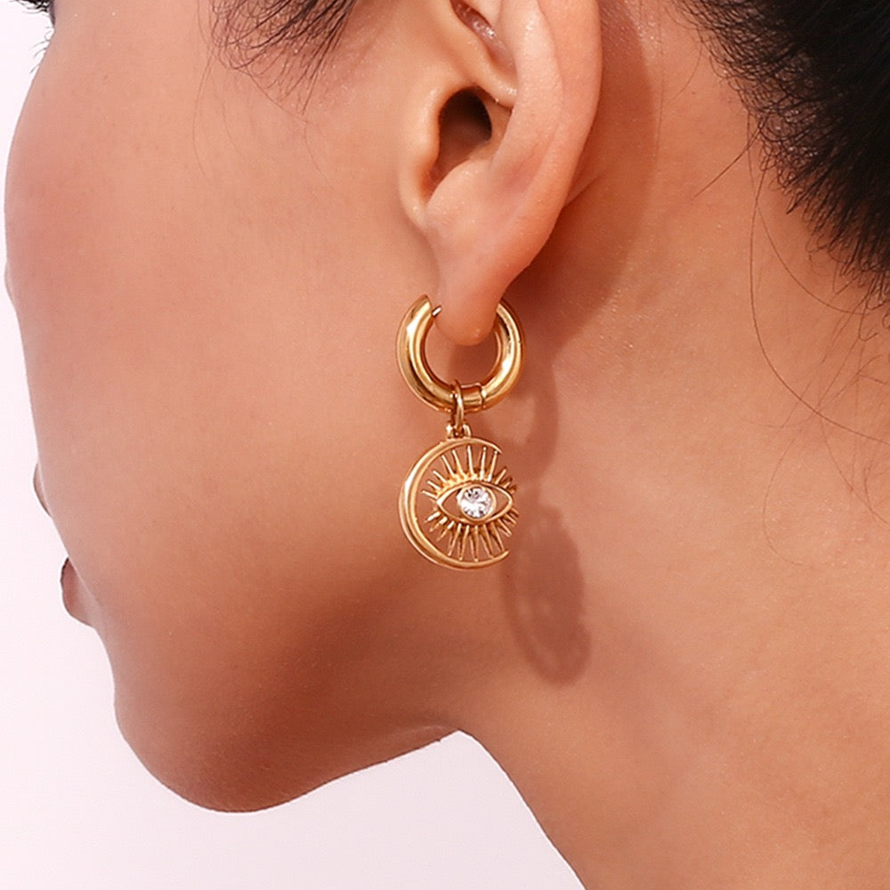 Zara Evil eye moonlight hoops
