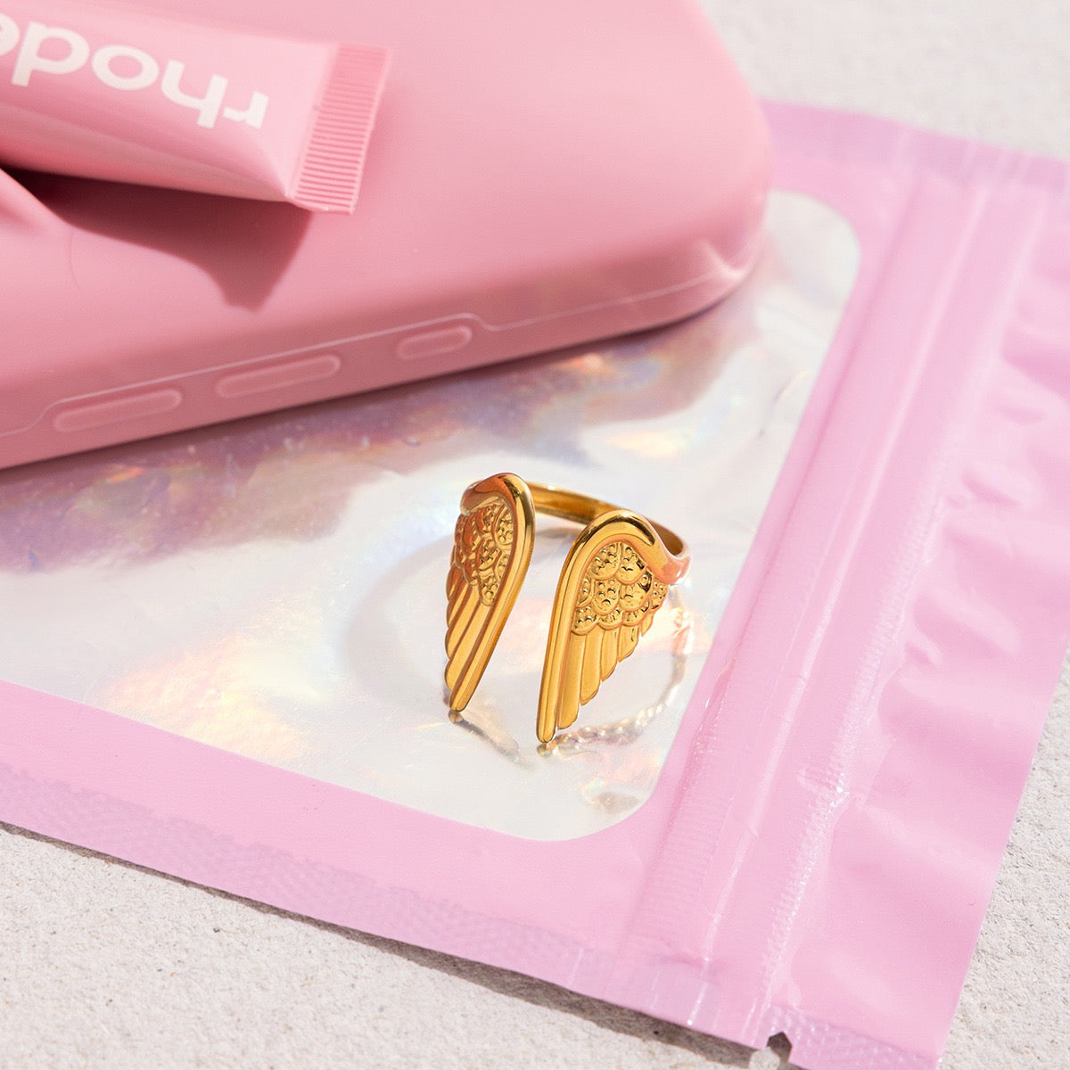 Angel wings rings