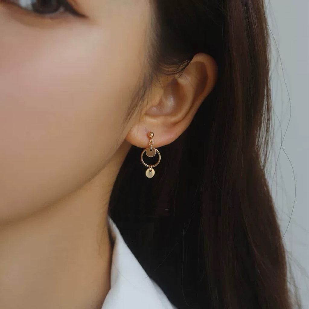 14k gold filled dainty pearly earrings