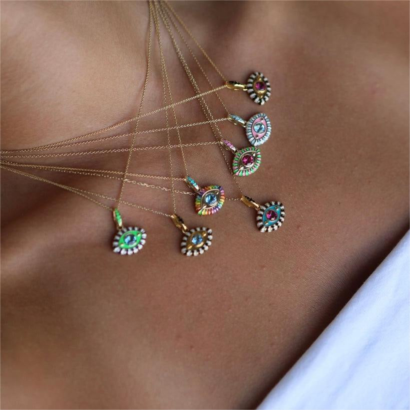 Hanks Evil eye zircon necklace