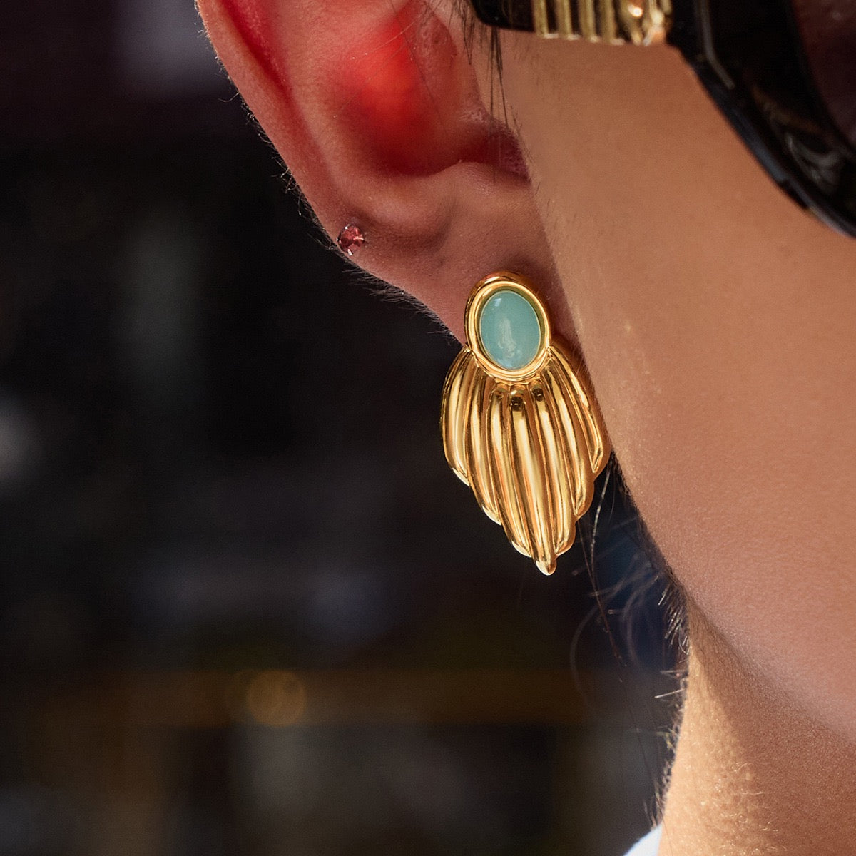 Blue ocean earrings