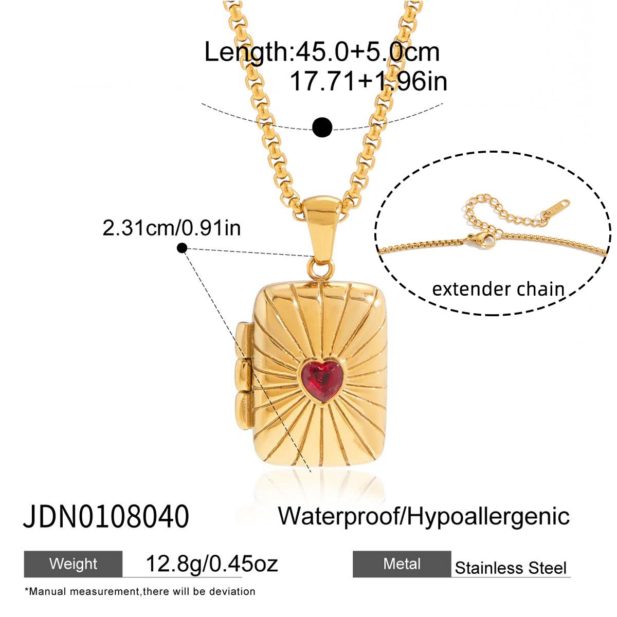 Locket charm necklace