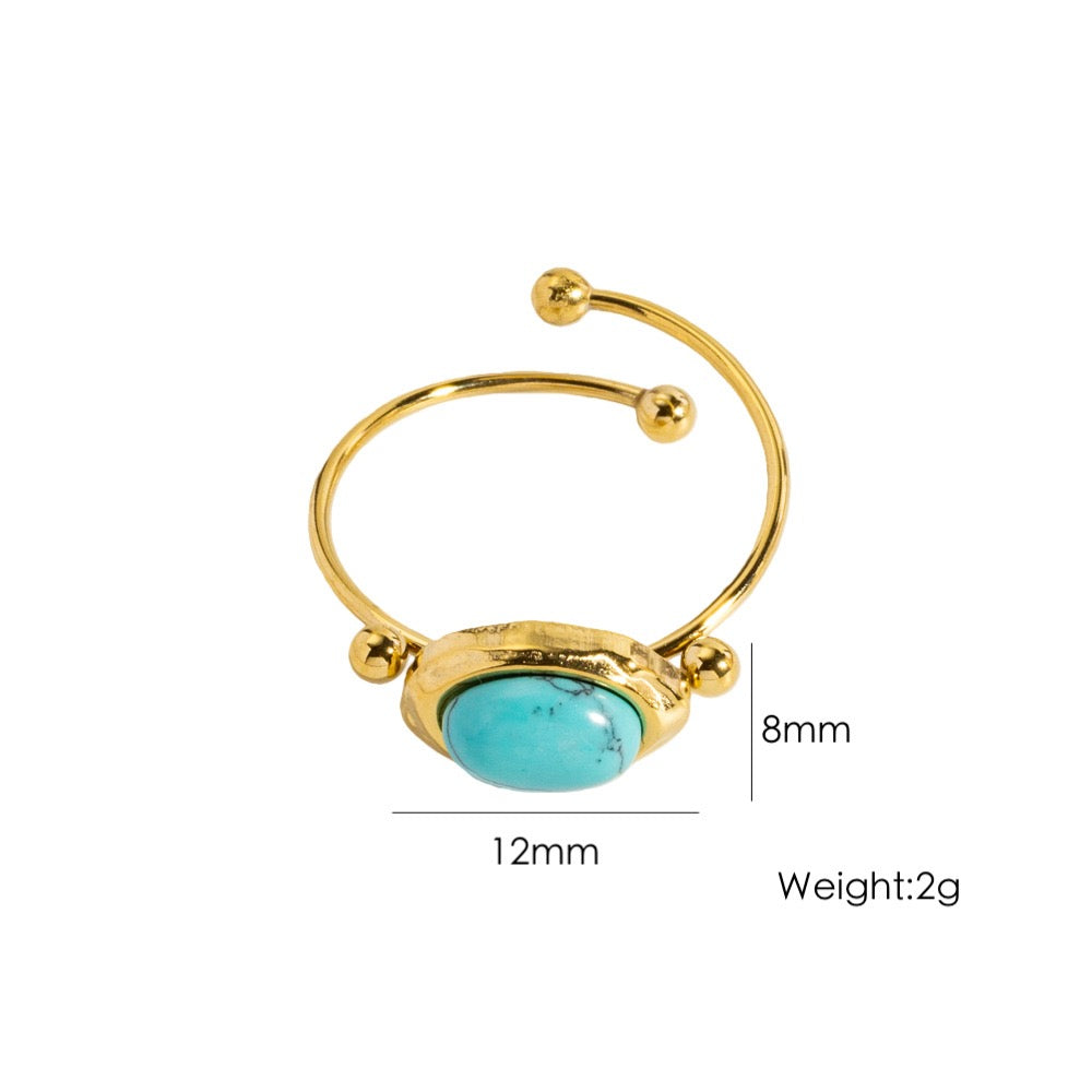 Natural stone gem rings