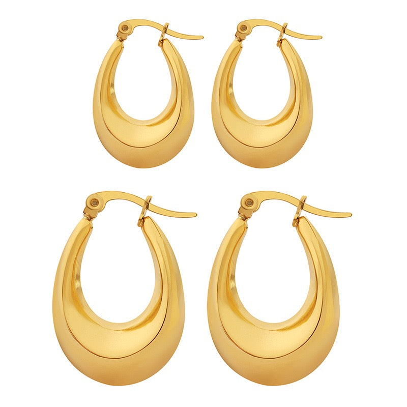 Waterfall chubby hoops earrings