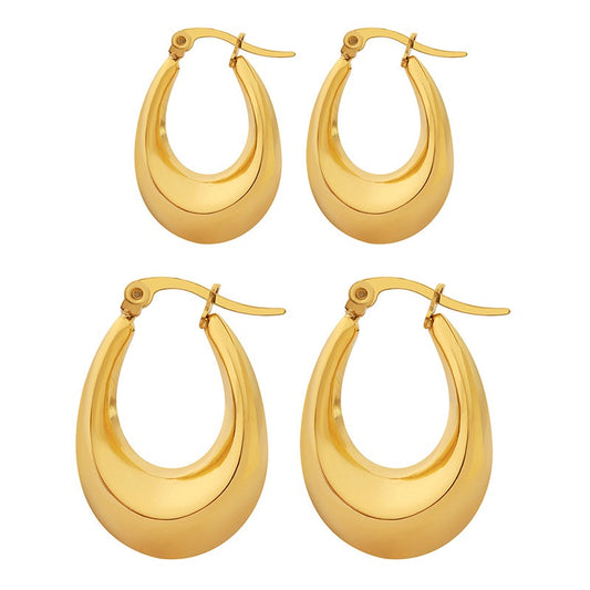 Waterfall chubby hoops earrings