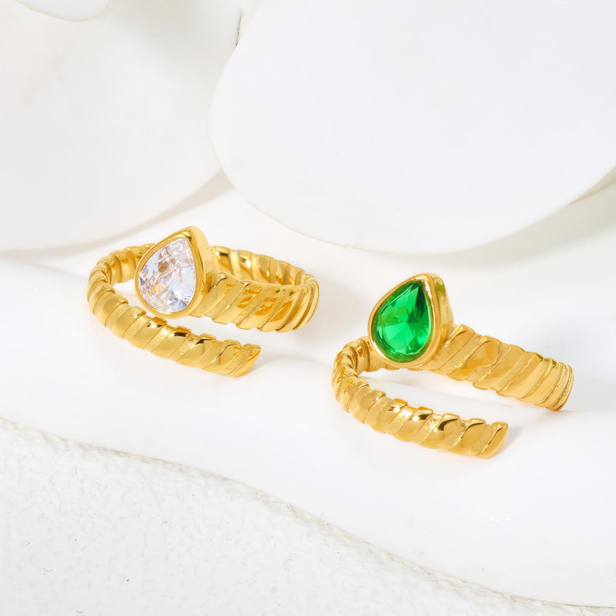 Cresia Cross stone rings