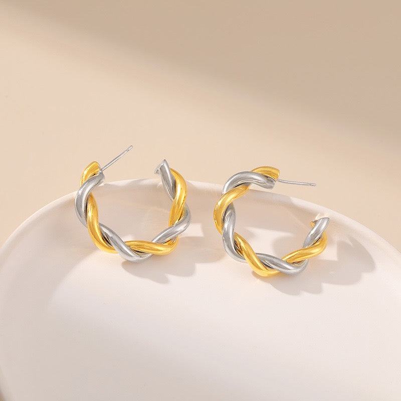 Hallie Gold and silver hoops collection