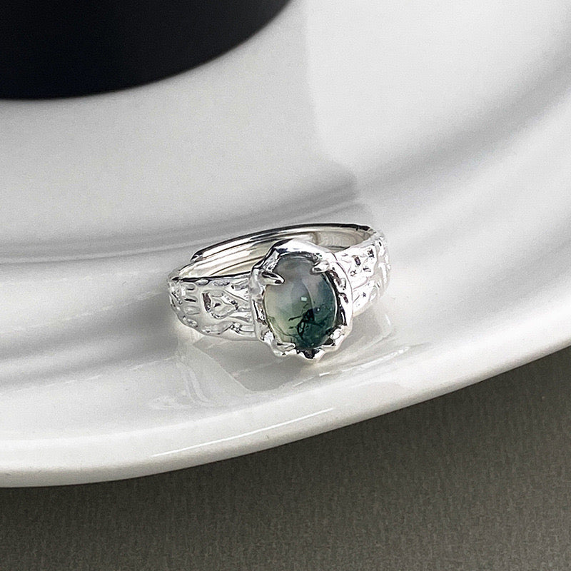 Colored Rock Sterling Silver Ring