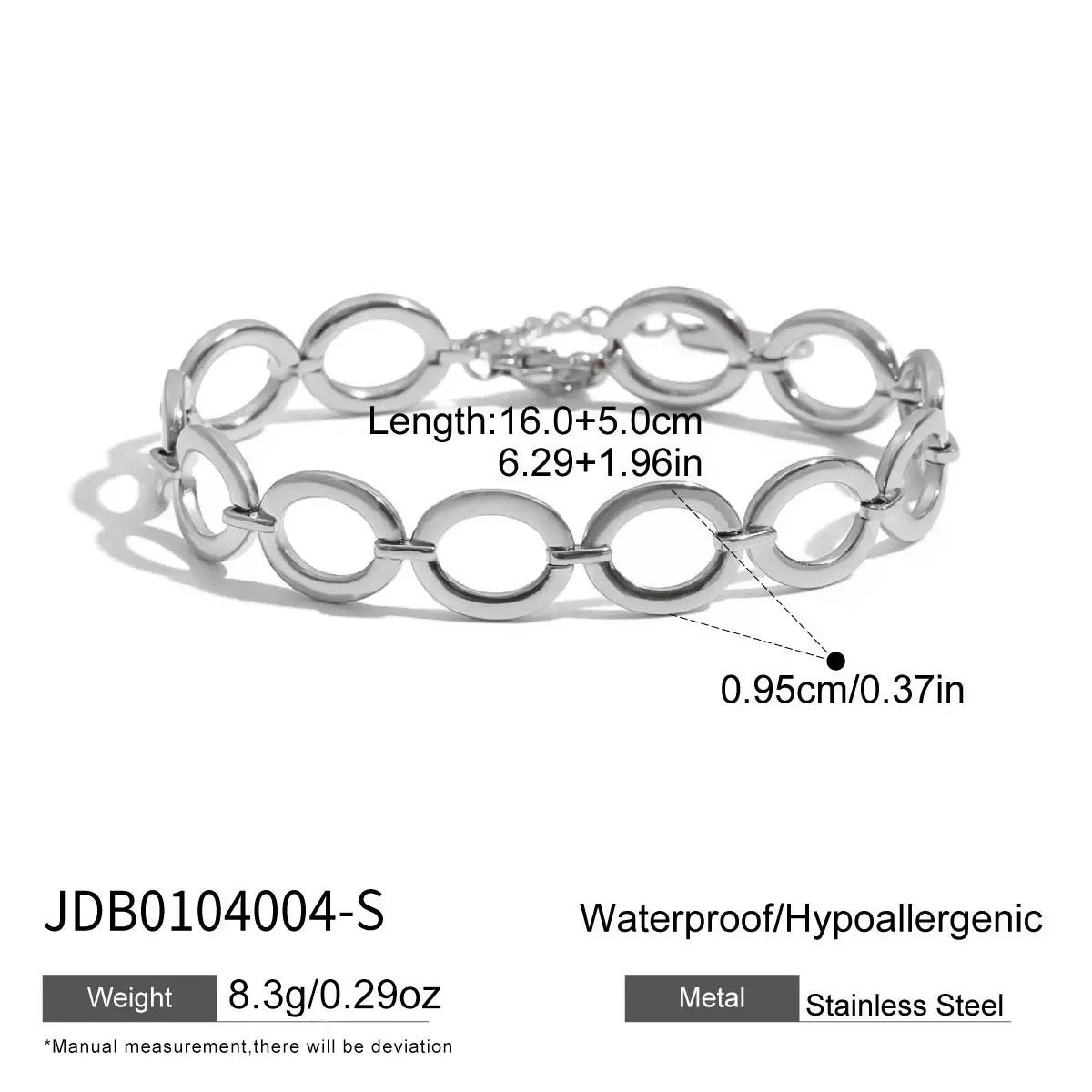 Silver round chains bracelet