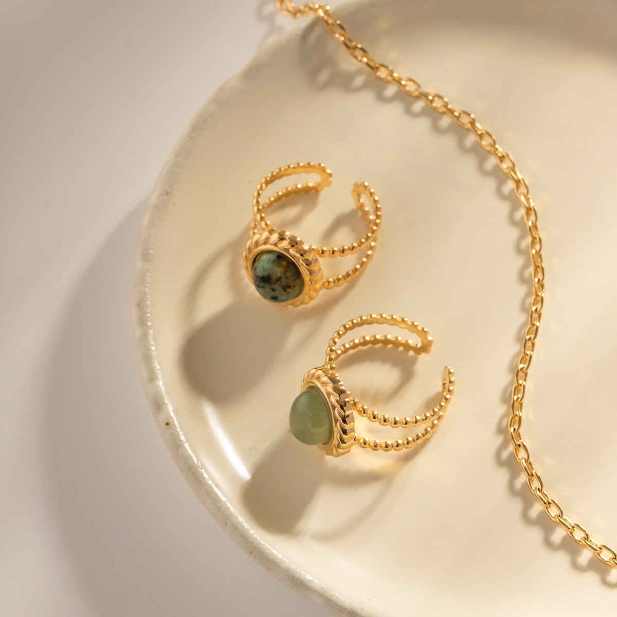 Green gems rings