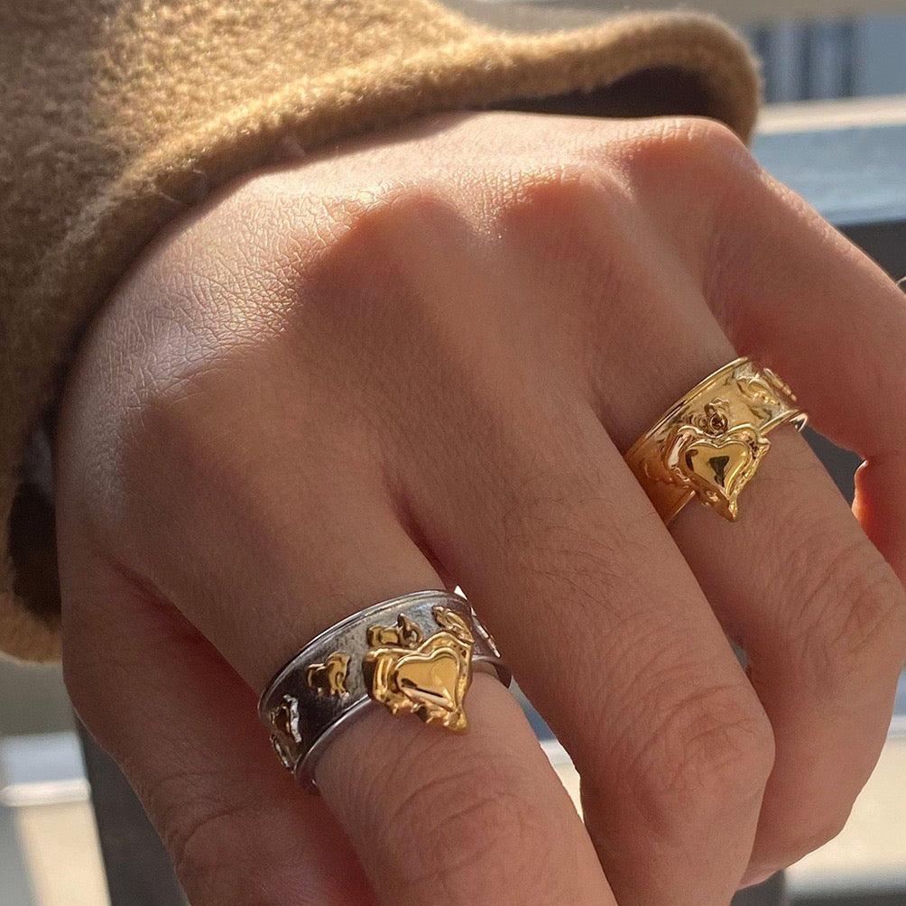 Celeste Heart Rings