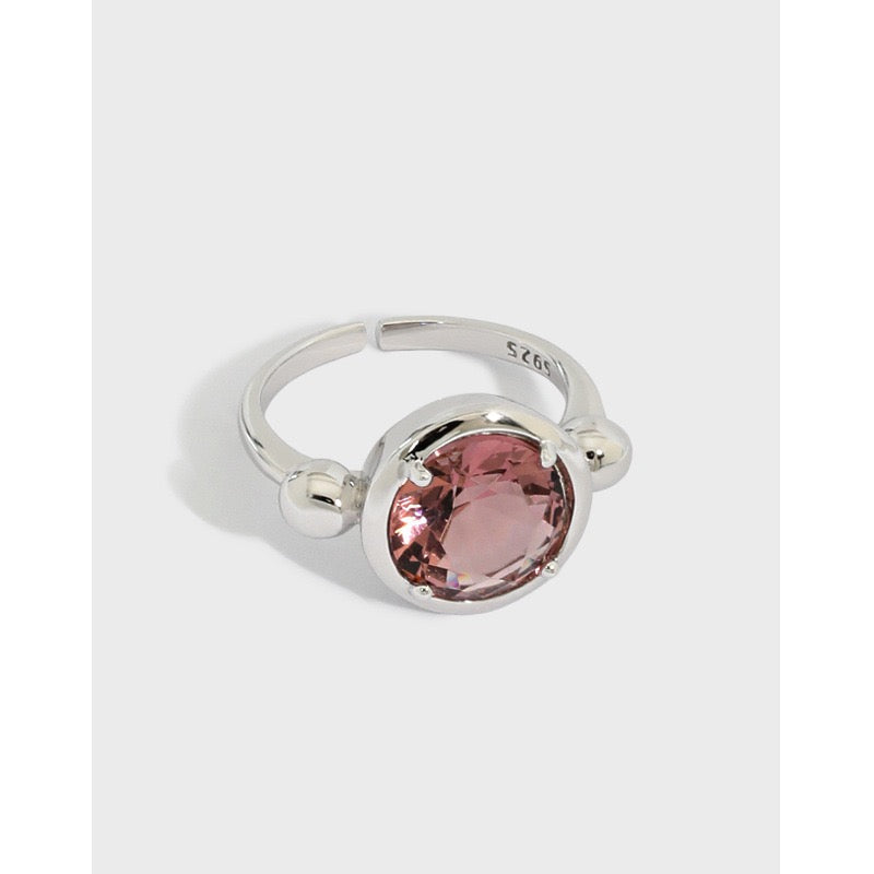 Colored Rock Sterling Silver Ring