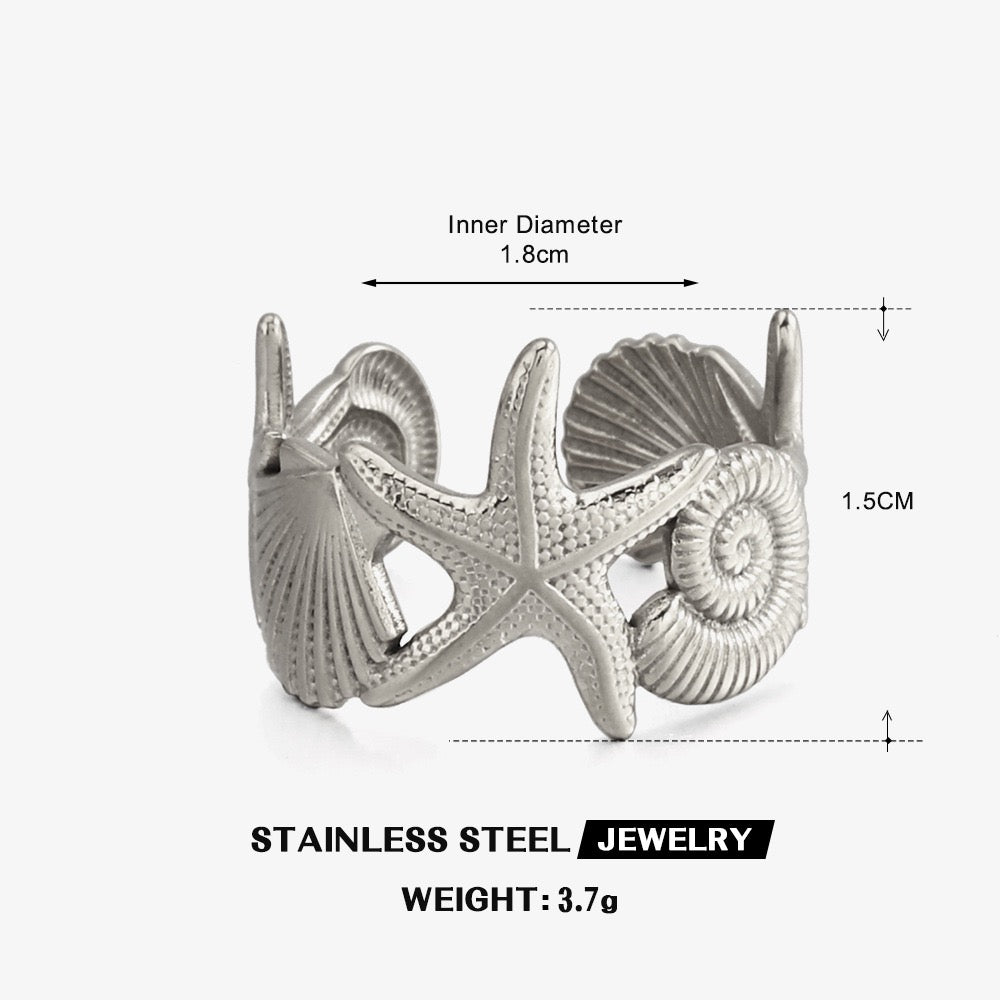 Starfish Shell band rings