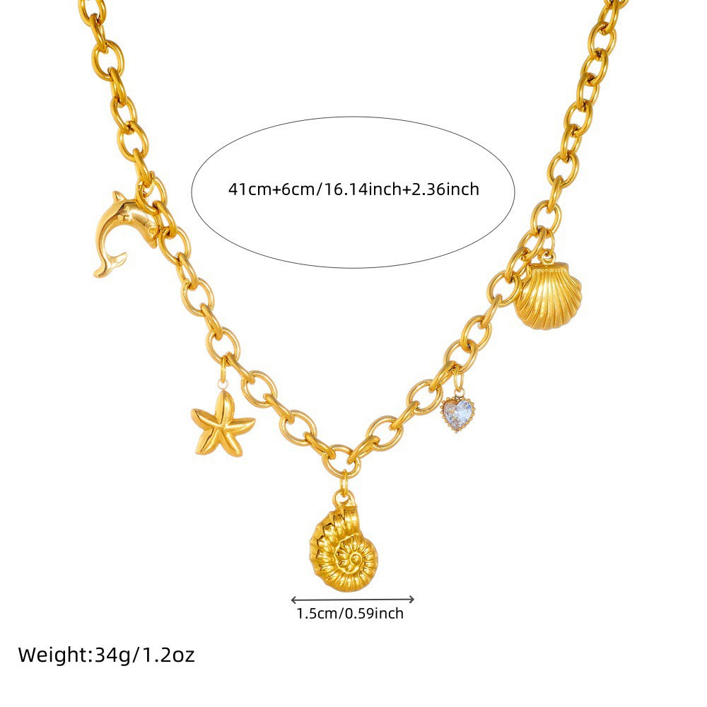 Statement chain charm necklace