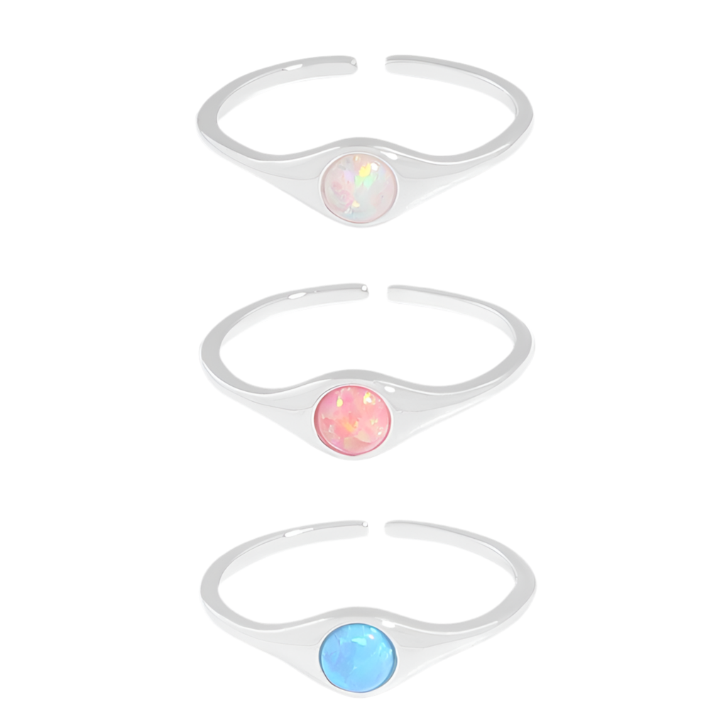 Opal silver ring