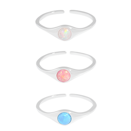 Opal silver ring