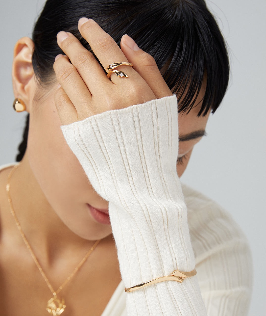 Cobalt zircon silver ring