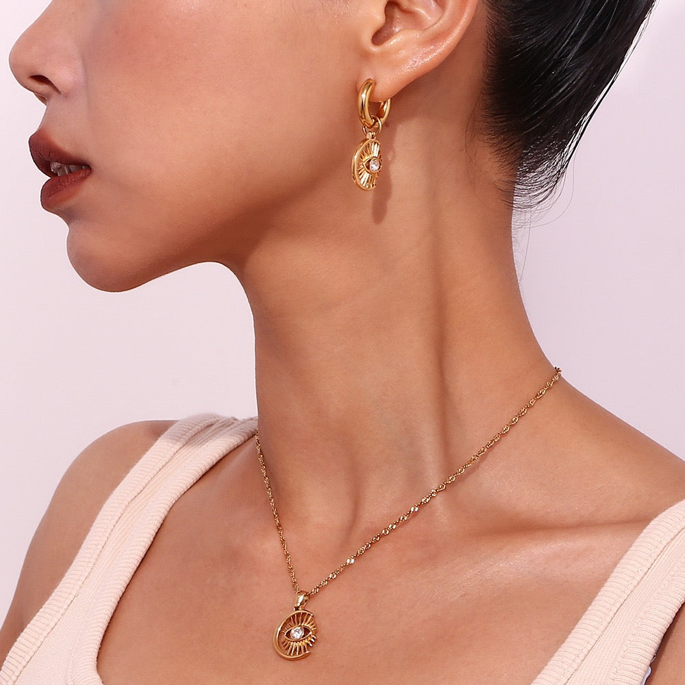 Zara Evil eye moonlight hoops