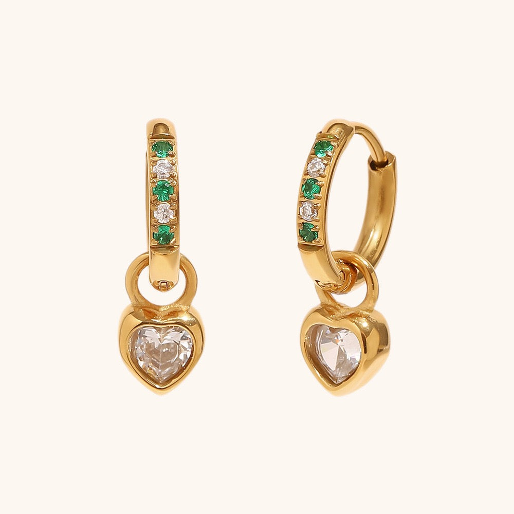 Green heart mini hoops