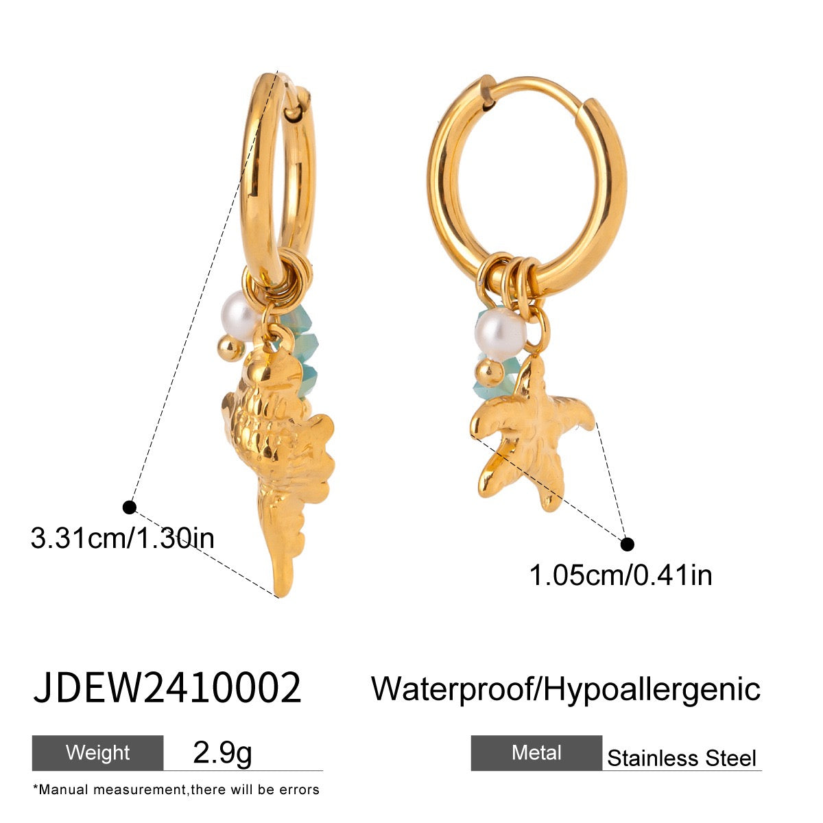 Starfish shell hoops