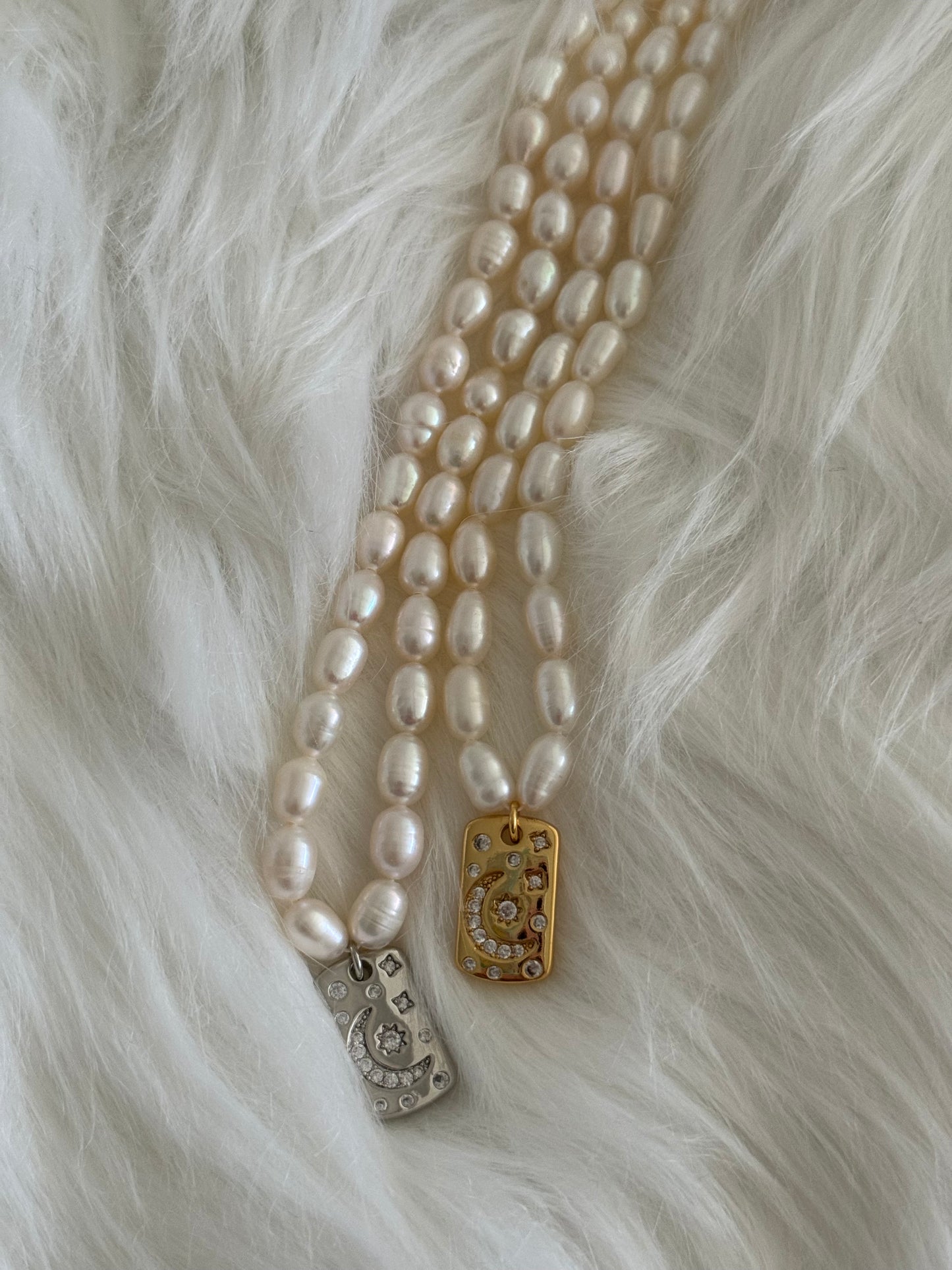 Oceania Moon star freshwater pearls necklace