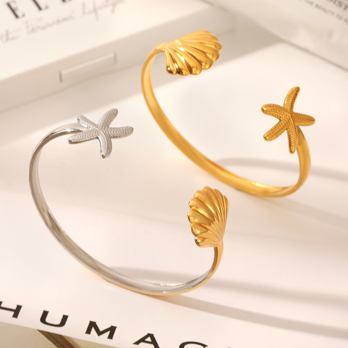 Two tones shell bangle