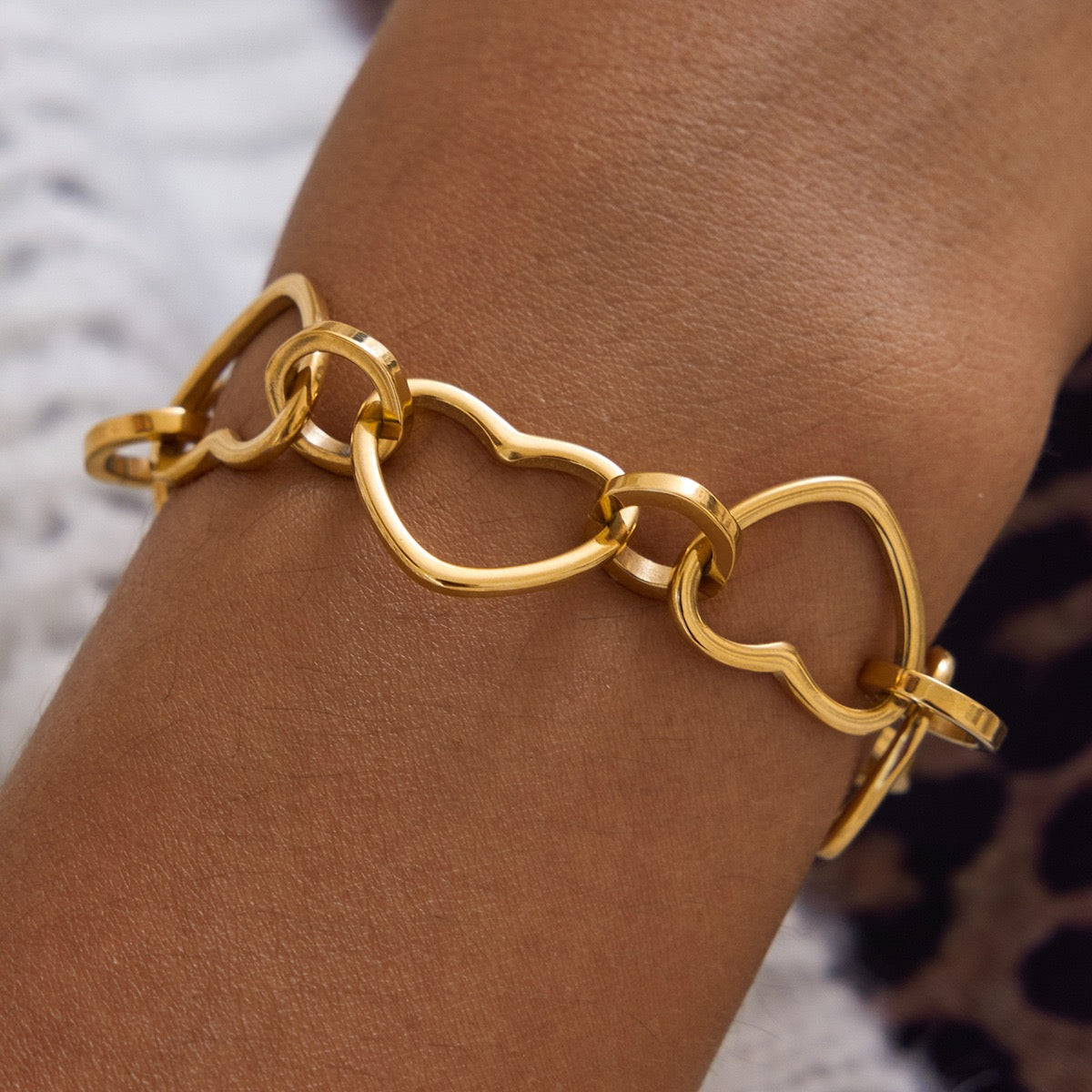 Heart chain bracelet