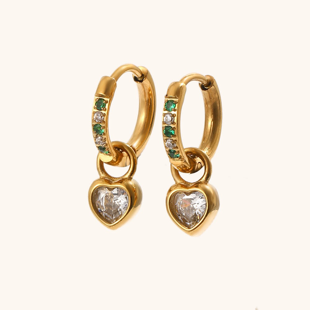 Green heart mini hoops