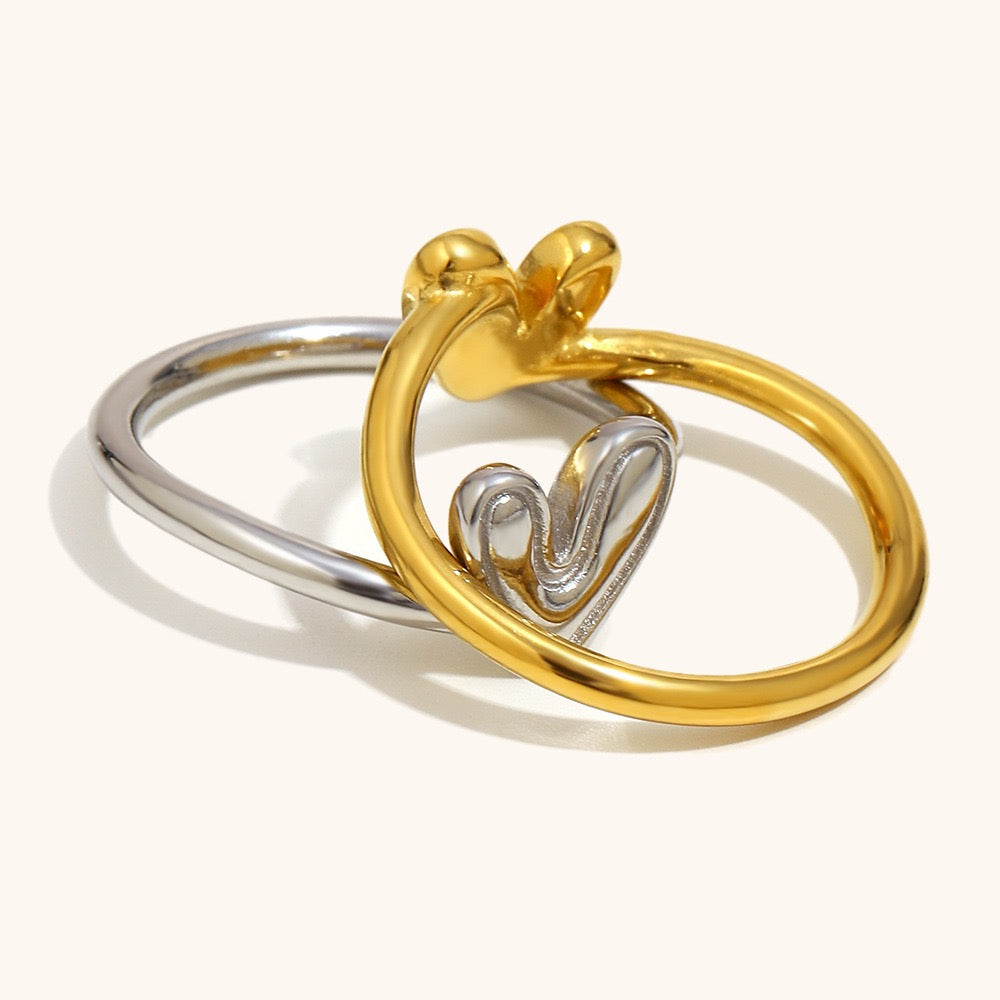 Minimalist Heart Ring – Dainty Stainless Steel Ring