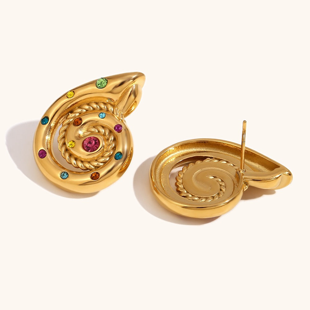 Three swirls earrings necklace collections