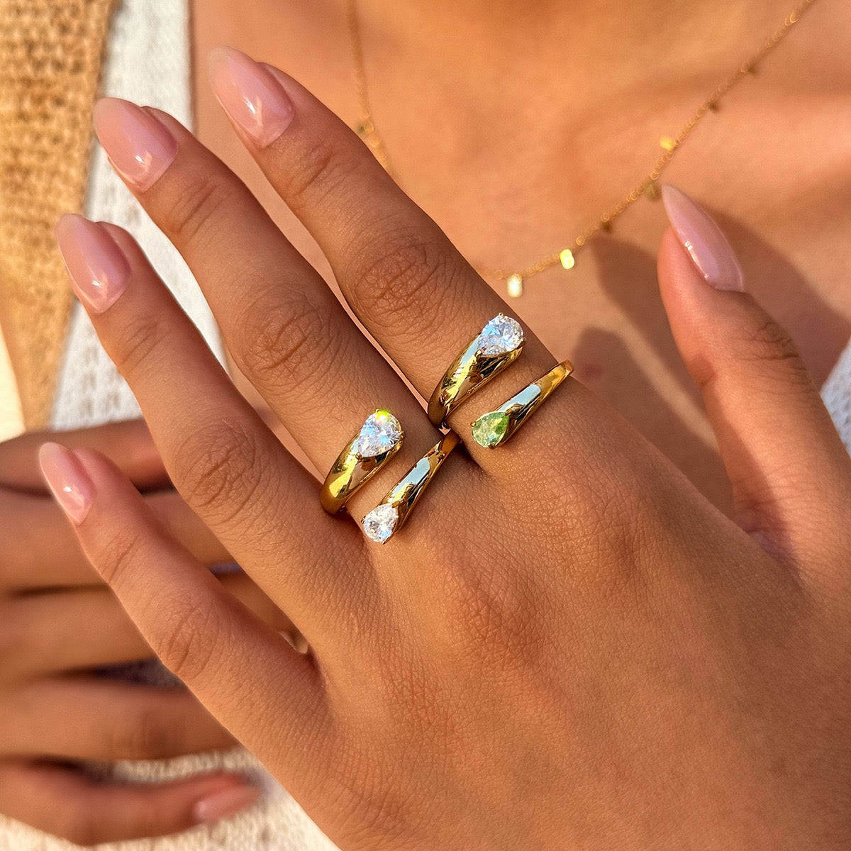 Cresia Cross stone rings