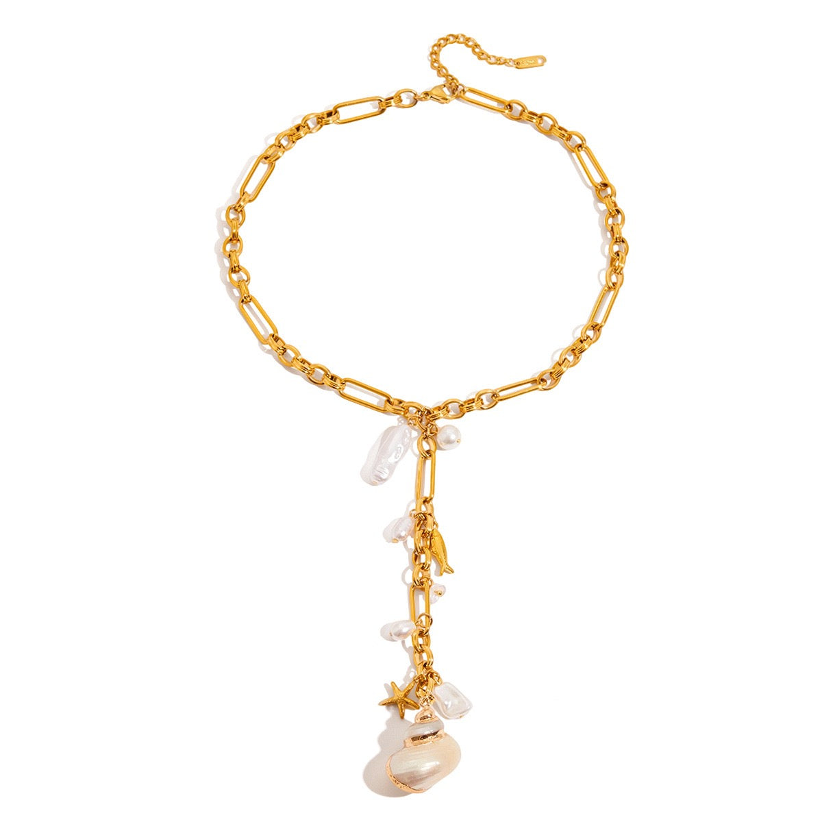 White shell charm necklace