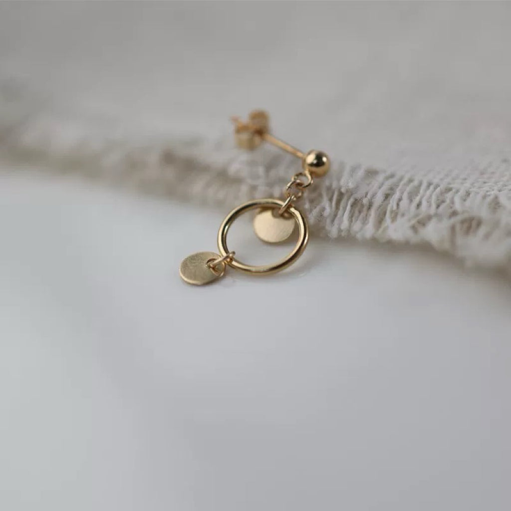 14k gold filled dainty pearly earrings