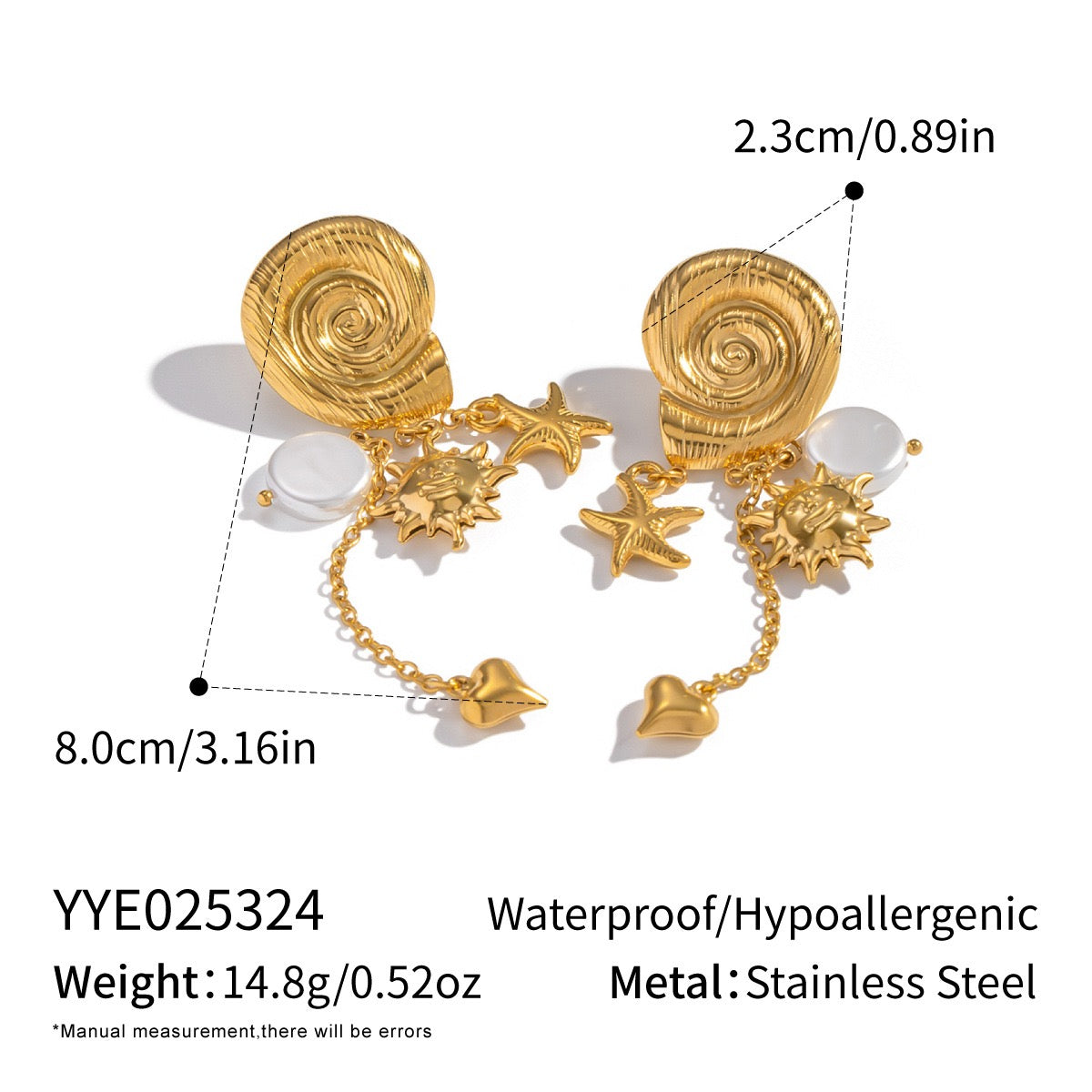 Swirl shell earrings