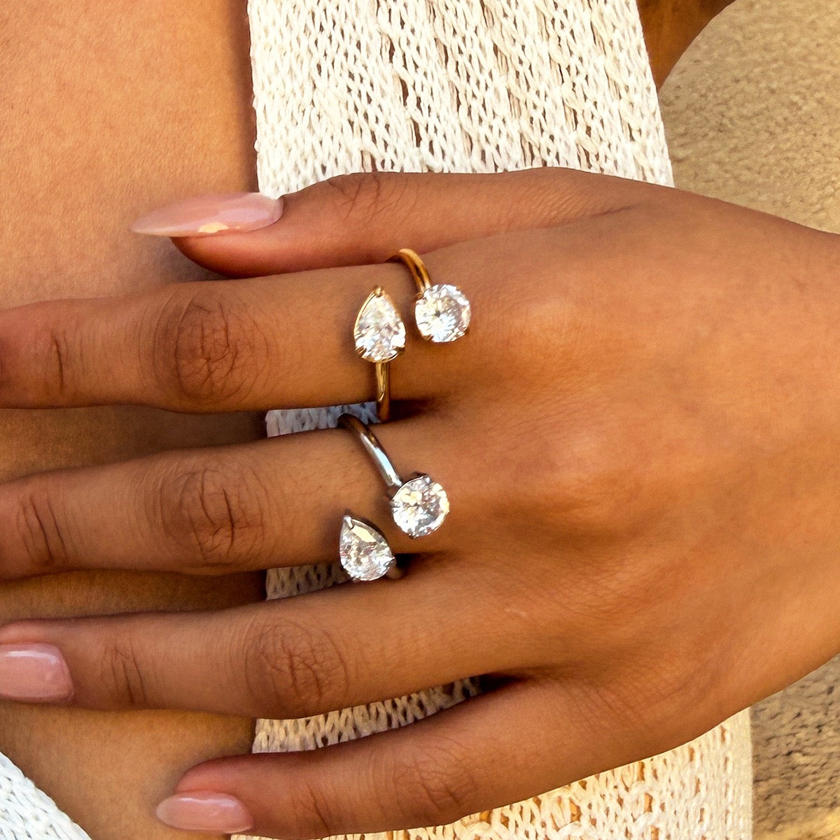 Cresia Cross stone rings