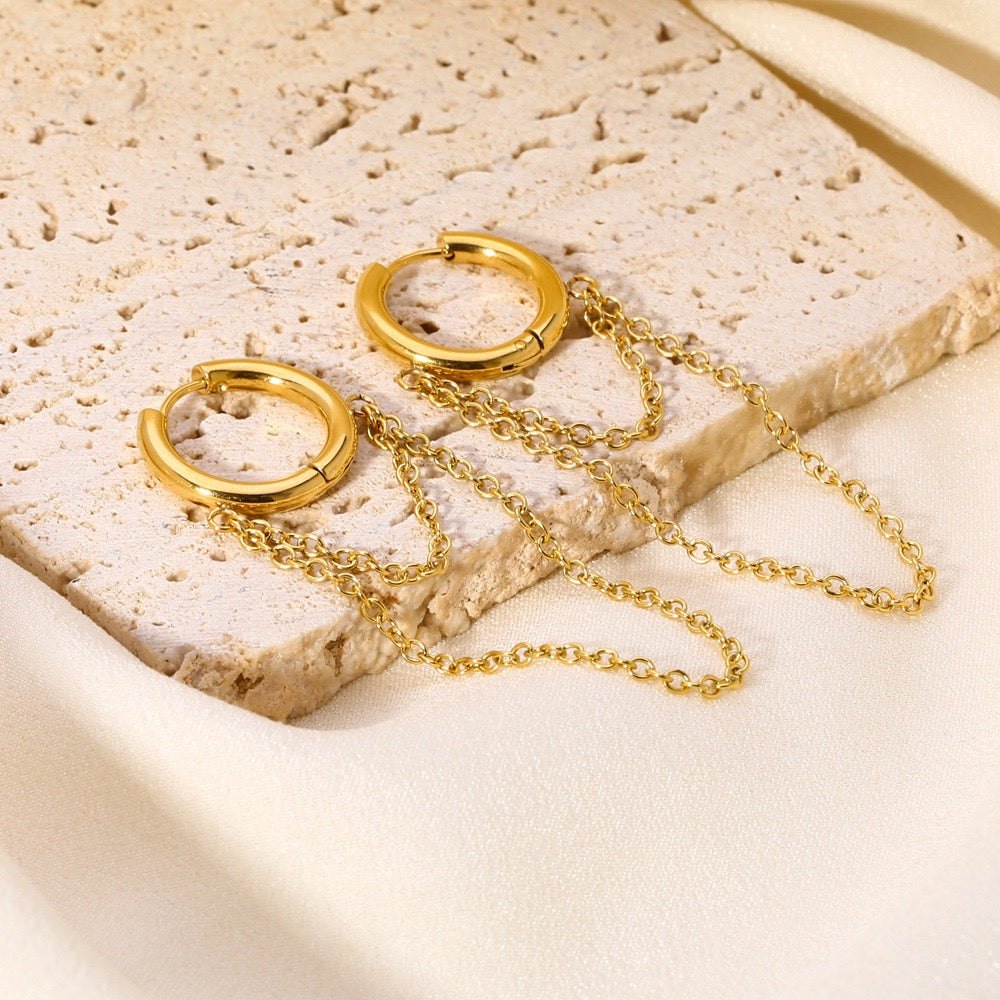 Chain hoop earrings