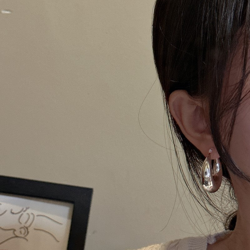 Sterling silver chubby hoops