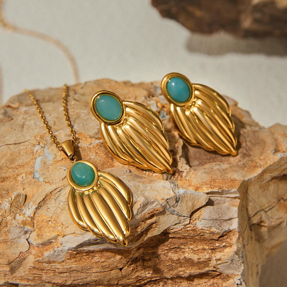 Blue ocean earrings