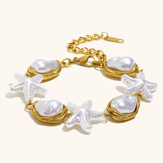 Starfish white pearly bracelet