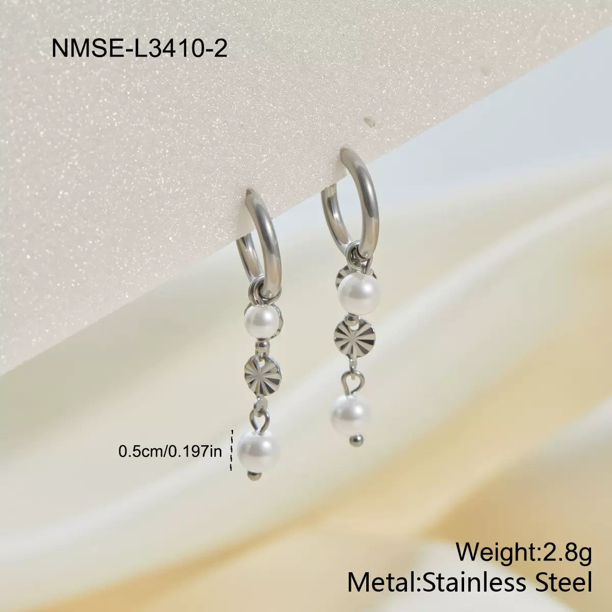 Dainty pearly hoops