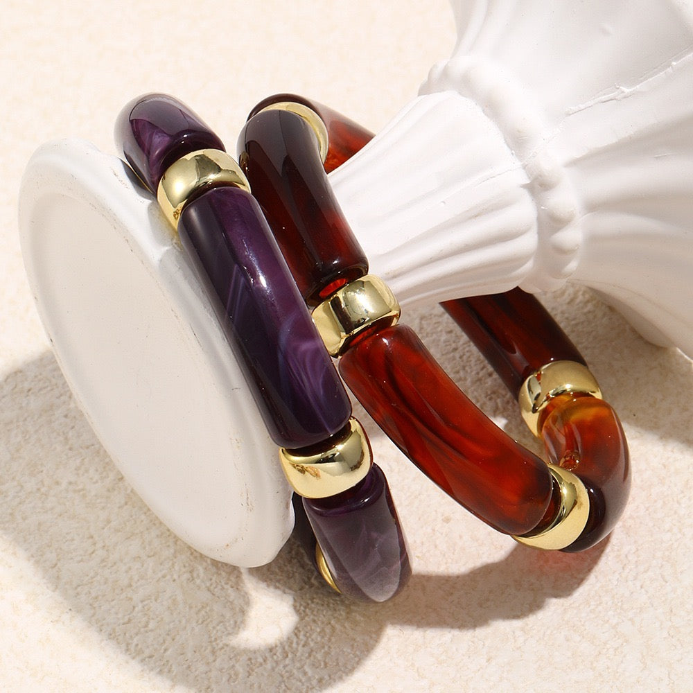 Acrylic rainbow summer bangles
