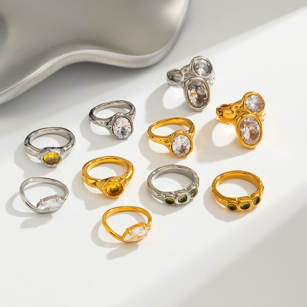 Starry night rock rings