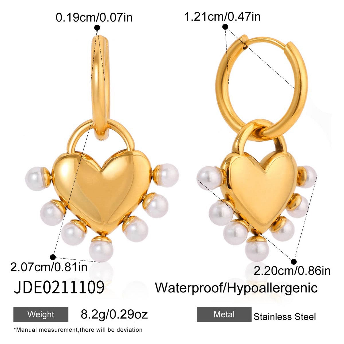 Vasper Heart hoop earrings