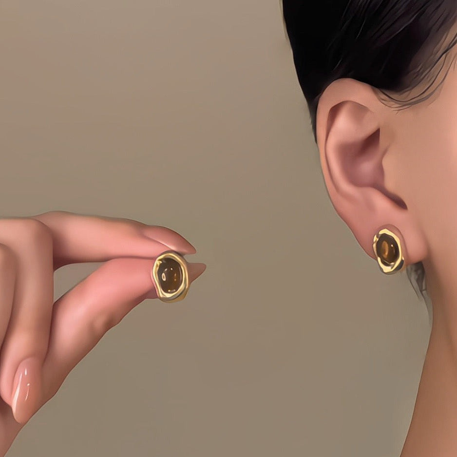 Square stone earrings