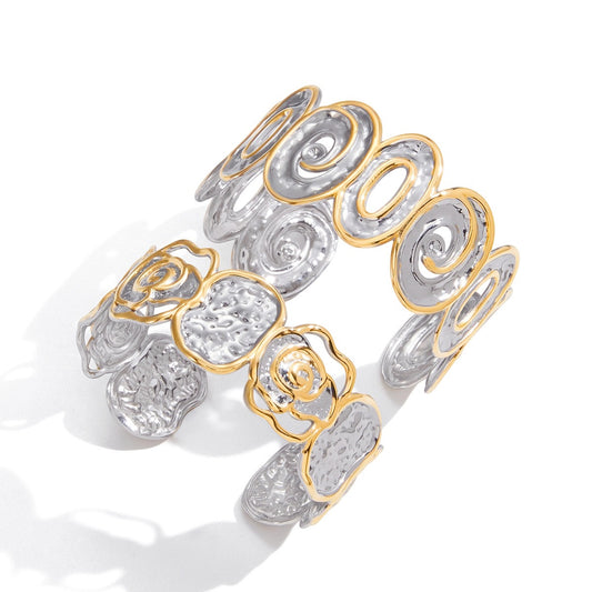 Two tones big statement bangle