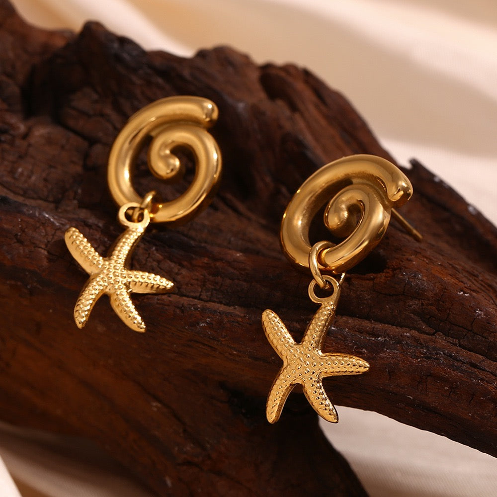 Fresno Swirl sea star earrings