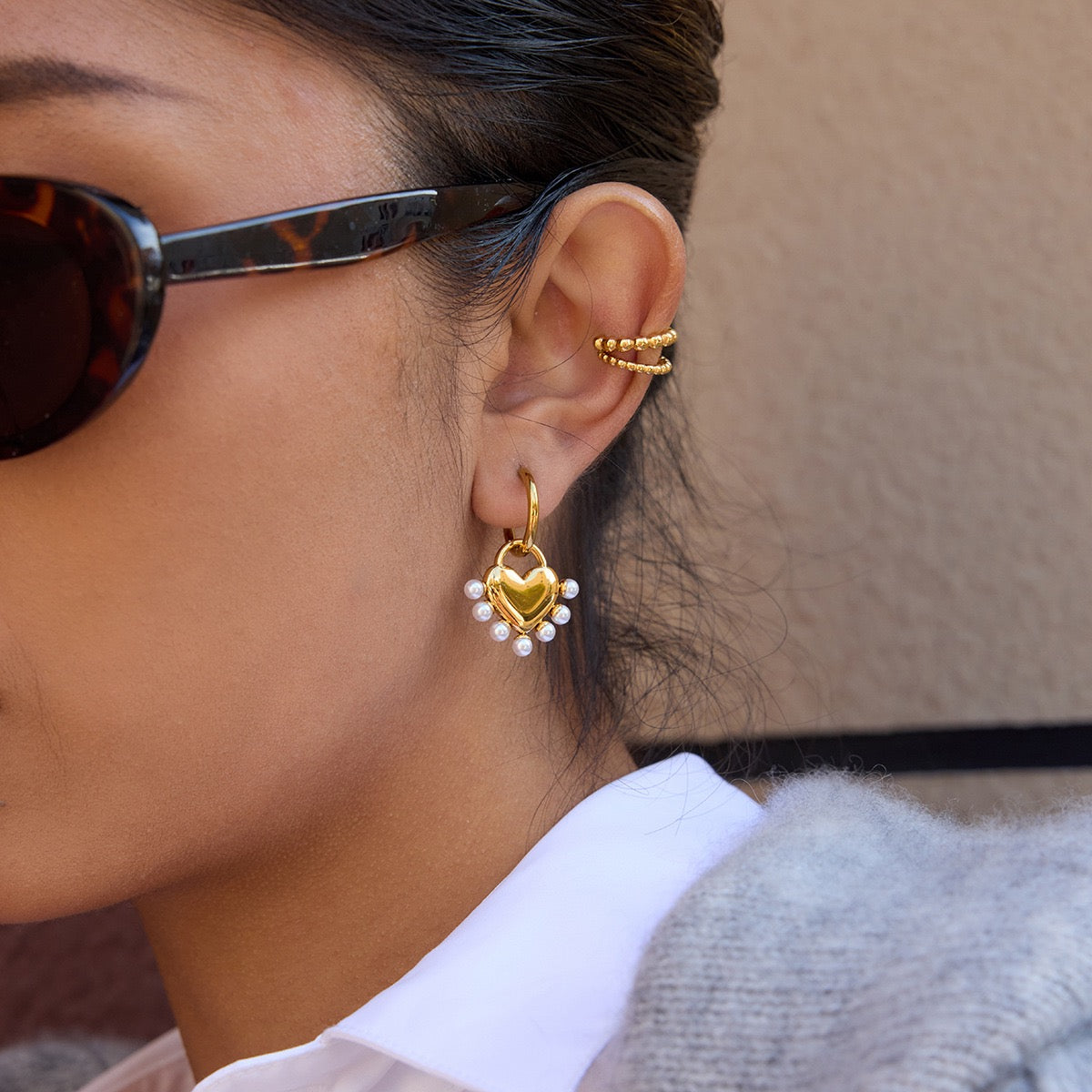 Vasper Heart hoop earrings