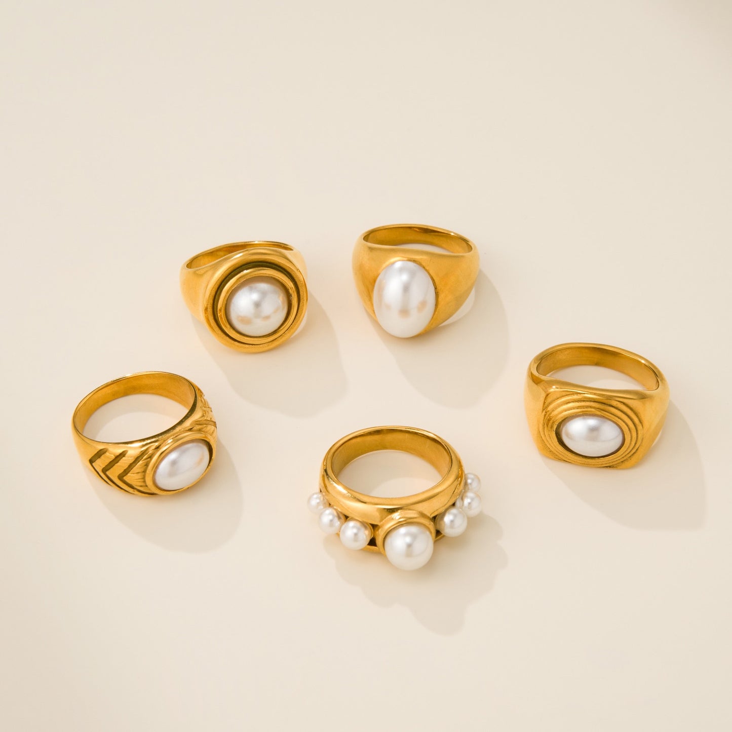 White pearly rings collection